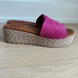 CORDANI Bizzy Espadrille Wedge Slide Sandal
Pink Suede Leather Size 39